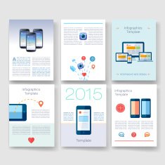 Templates Design Set of Web Mail Brochures Mobile Technology Infographic N349