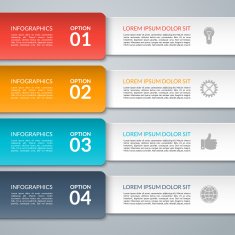 Vector infographic design template Paper strips