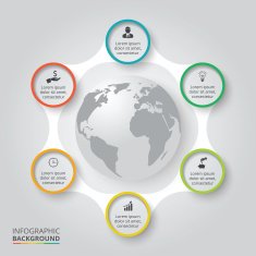 Vector circle elements with earth for infographic N4