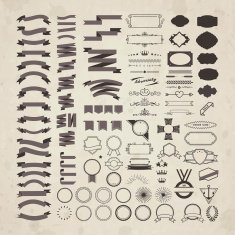 retro ribbons and labels collection N2