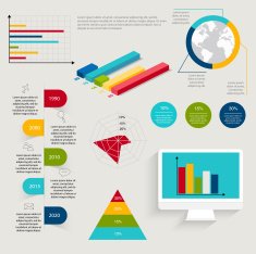 Set of infographics elements in modern flat business style N19
