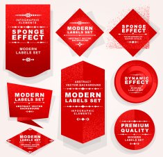 Sponge Noise Effect Origami Vector Banners and Dividers Set