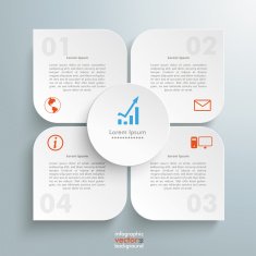 Round White Quadrates Template 4 Options Centre