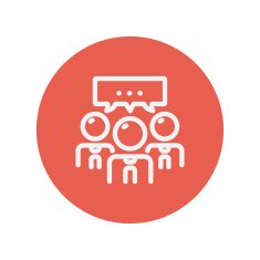 People with chat bubble thin line icon N2