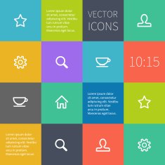 colour square infographics with icons