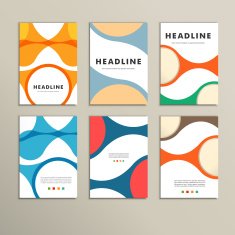 Set of covers with vector abstract figures N2