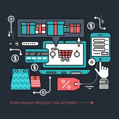 Purchasing Delivery Product via Internet on Black