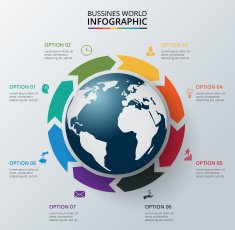 Vector circle elements with earth for infographic N5