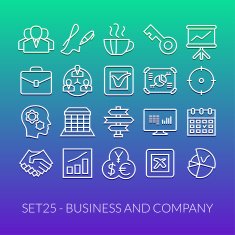 Outline icons thin flat design modern line stroke style N66