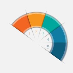 Infographic Semicircle Text Areas 5 Positions