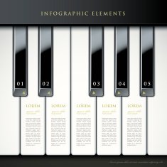 3d piano keys infographic elements