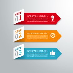 Modern minimal arrow paper infographic elements