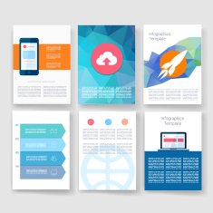 Templates Design Set of Web Mail Brochures Mobile Technology Infographic N354