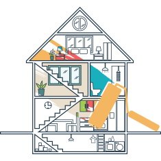 Renovation House remodeling flat design Vector N9