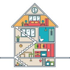 Renovation House remodeling flat design Vector N10
