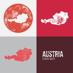 Austria Grunge Retro Map