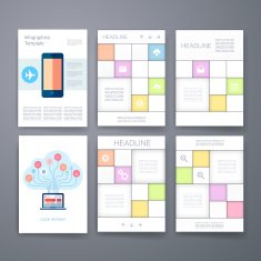 Templates Design Set of Web Mail Brochures Mobile Technology Infographic N391