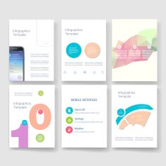 Templates Design Set of Web Mail Brochures Mobile Technology Infographic N392