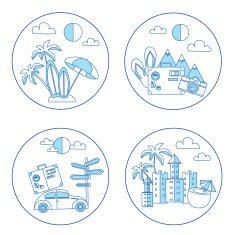 Set of summer flat icon N2