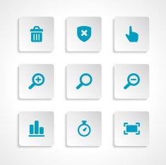 Modern vector icons set bend paper effect N8