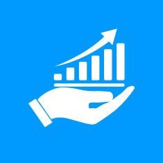 chart icon with hand vector illustration Flat design style N7