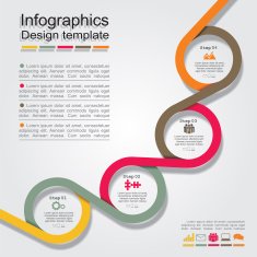 Infographic report template with lines and icons Vector N21