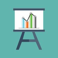 Flat vector icon of presentation chart N2