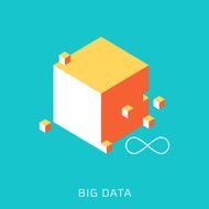 Big Data flat style colorful vector icon