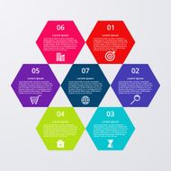 Vector illustration infographics seven hexagons N5