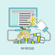 pay per click concept in thin line style N2