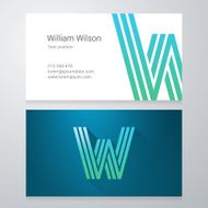 Letter W Business card template