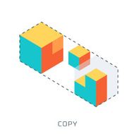 Copy flat style colorful vector icon