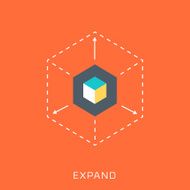 Expand flat style colorful vector icon
