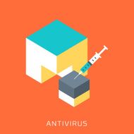 Antivirus flat style colorful vector icon