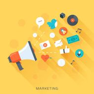 Marketing theme minimal stylish flat style colorful vector d