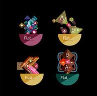 Set of abstract geometric shapes with options N172