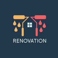 Renovation House remodeling flat design negative space concept