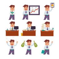 Set of Businessman Activities Vector N2