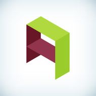 Modern letter A icon flat design element template
