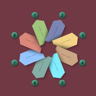 Paper banners with number buttons - trendy design for infographi