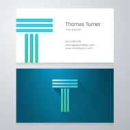 Letter T Business card template