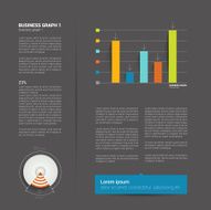 Modern flat page layout with text and chart diagram N9