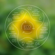 Vector linear circle eco infographic Ecology template for diagram graph N4