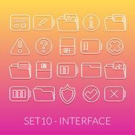 Outline icons thin flat design modern line stroke style N68