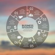 Circle puzzle infographic Template for cycle diagram graph presentation and N2