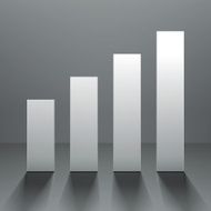 Infographics white paper stripes chart with realistic shadows on