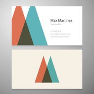 Vintage letter M icon business card template