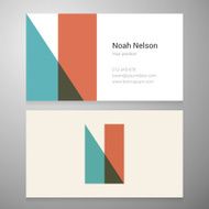 Vintage letter N icon business card template