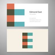 Vintage letter E icon business card template