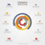 Infographic report template with lines and icons Vector N24